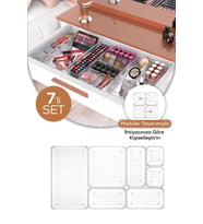 7li Çekmece İçi - Dolap İçi Banyo Makyaj Takı Düzenleyici Organizer