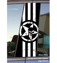askeri star yıldız sticker yan kapı direk kaplama 2li sol sağ takım yapıştırma