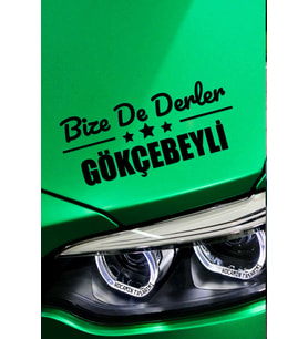 Zonguldak Gökçebey Siyah Araç Sticker  Zonguldak Bize De Derler  Gökçebeyli 40x15 cm Oto Sticker