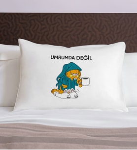 BK Gift Eğlenceli Kedi Tasarımlı Pamuklu Yastık Kılıfı-4 50x70cm , Sevgiliye Hediye, Ev Hediyesi, Tasarım Ev Tekstili