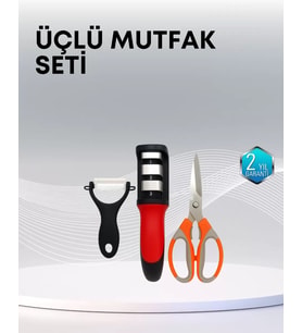 Çok Fonksiyonlu Mutfak Makas Seti – 3 Makas, Bileyici ve Soyacak Dahil