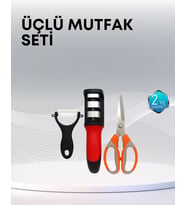 Çok Fonksiyonlu Mutfak Makas Seti – 3 Makas, Bileyici ve Soyacak Dahil