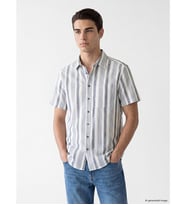 LCWAIKIKI Classic Lacivert Regular Fit Çizgili Erkek Gömlek