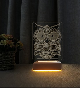 Baykuş Lamba  Kişiye Özel İsimli 3d Led Masa Lambası Doğum Günü Hediyesi Lamba