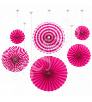 6lı Tavan Sarkıt Süs Yelpaze Pembe