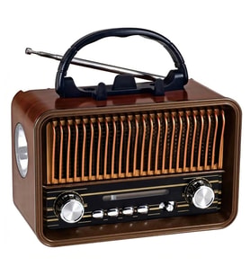 Taşınabilir Retro Radyo FM AM SW – MP3 Destekli Nostaljik Tasarım Büyük Hoparlör, Vintage Görünümlü Çok Bantlı Radyo – FM/AM/SW Destekli Taşıma Saplı Müzik Çalar (Kahverengi)