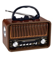 Taşınabilir Retro Radyo FM AM SW – MP3 Destekli Nostaljik Tasarım Büyük Hoparlör, Vintage Görünümlü Çok Bantlı Radyo – FM/AM/SW Destekli Taşıma Saplı Müzik Çalar (Kahverengi)