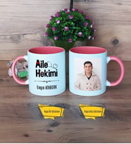 Aile Hekimi Kupa Bardak Pembe Fotoğraflı Tıp Bayramı Hediyesi