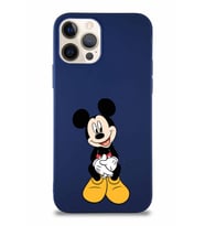 Apple iPhone 12 Pro Soft Premier Kapak Mickey Mouse-A Tasarımlı Silikon Kılıf - Lacivert (Şeffaf)