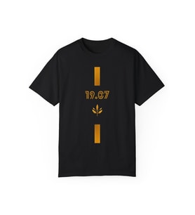 1907 Baskılı Unisex Oversize Tişört (Siyah)