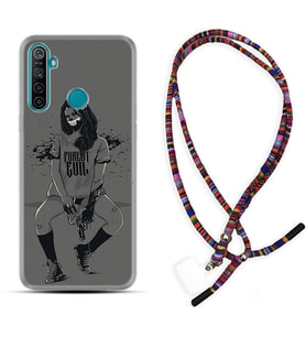 Realme 5i 5 Pro 6i 7 Pro 8 Kılıf Boyun Asklı Rasta Silikon Purest Evil 1627
