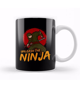 Cute & Funny Unleash The Ninja for Ninja Lovers Kupa Bardak Porselen
