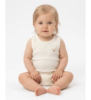 Bebengo Basic Arılı Bebek Atlet Badi (Ekru)