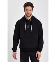 ALEXANDERGARDI BASKILI KAPÜŞONLU SWEATSHIRT (E22-757A-01) (Siyah)