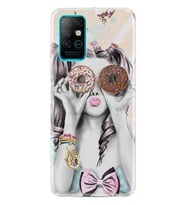 Infınıx Note 8 Kılıf Desenli Silikon Kılıf Donut Girl 1408