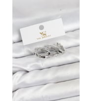 Pirinç Gümüş Renk Zirkon Taşlı Halka Yılan Model YSX Trio Küpe Seti - TJ-BKP11573