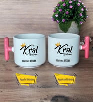 Kral Babam Kupa Bardak T Pembe Kulplu Babaya Hediye Babalar Günü Hediyesi