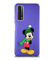 Huawei P Smart 2021 Soft Premier Kapak Mickey Mouse-G Tasarımlı Silikon Kılıf - Mor (Şeffaf)