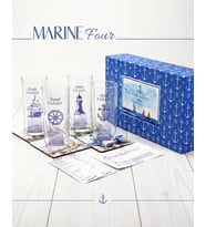 Keyifli Kadeh Deniz Rakı Dörtlü Set Özel İsim Baskılı Rakı Bardakları ve Hediyelik Kutu - DR10221