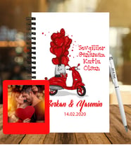 Sevgililer Gününe Özel Ahşap Defter Kalem &  Instagram Çerçeve Hediye Seti 13
