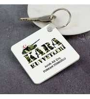 Kişiye Özel Kara Kuvvetlerine Hediye Kare Anahtarlık