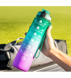 Günlük Motivasyon Su Matarası 1000ml Zaman Çizelgeli, BPA Free