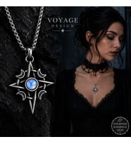 Paslanmaz Çelik Minimal Vintage Stil Taşlı Gotik Kadın Kolye