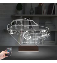 Luvivia Fiat Tofaş Doğan Tofaşk Araba Kişiye Özel 3D Lamba - Masa Gece Lambası