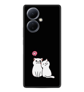 Vivo V29 Lite Kılıf Silikon Desen Özel Seri Love Cats 1690