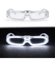 Beyaz LED Işıklı Parti Gözlüğü 3 Modlu – Glow &amp; Gece Eğlence Gözlüğü