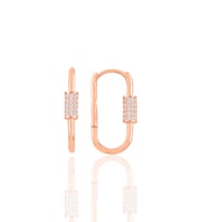 Söğütlü Silver Gümüş rose zirkon taşlı  tasarım küpe