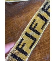 EN 4 CM SARI PAYETLİ ŞERİT DEKORATİF ŞERİT APLİKE BORDÜR (1 METRE)
