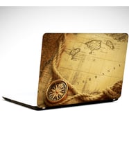 Eski Harita ve Pusula Laptop Sticker 14 inch (35X26CM)