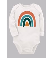 Organik Baskılı Pamuklu Unisex Bebek Body UZUNE180