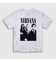 Presmono Unisex Çocuk Beyaz Band Nirvana T-Shirt 98959tt