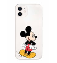 Apple iPhone 12 Mini Uyumlu Kamera Korumalı Tıpalı Kapak Mickey Mouse TasarımlıŞeffaf Kılıf