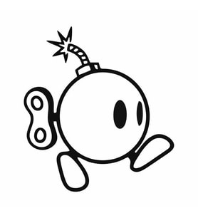 Ayaklı Bomba Sticker Siyah 16x16 CM (Siyah-Siyah)