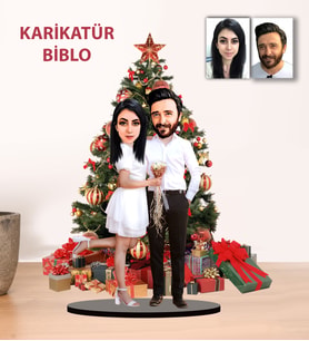 Kisiye Özel Karikatür Yılbaşı Hediyesi ÇİFT Biblo YH2