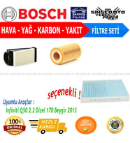 Bosch Filtre Bakım Seti Infiniti Q50 2.2 Dizel 170 Beygir 2013 Hava + Yağ F. + Polen Filtre Blue Print
