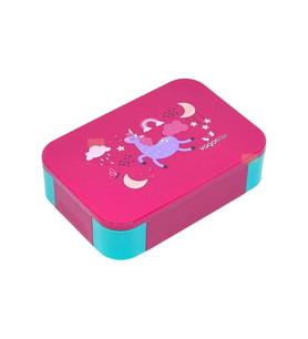 Bento 900ml Lunchbox Tek Katlı 2 Bölmeli PP Plastik Çocuk Sefer Tası (Pembe