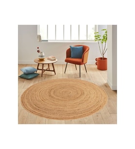 Eliana Home Baskılı, Yıkanabilir Kaymaz Taban Yuvarlak Halı LNA7006 120x120 cm (Kahverengi)