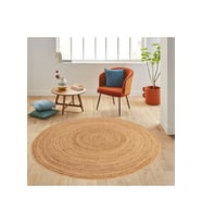 Eliana Home Baskılı, Yıkanabilir Kaymaz Taban Yuvarlak Halı LNA7006 120x120 cm (Kahverengi)