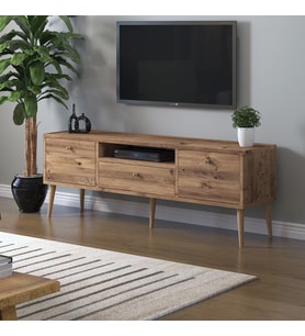 Beyza Ahşap Ayaklı 140 Cm Atlantik Çam Tv Sehbası