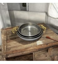 3’lü Krom Sahan Tavası, Sarı Kulplu 17, 19, 21 CM