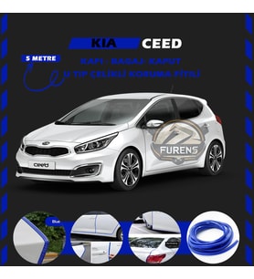 Kia Ceed Oto Araç Kapı Koruma Fitili 5metre Parlak Mavi Renk