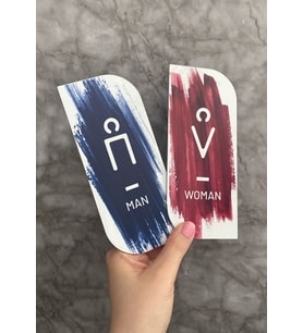 Colour Brush Serisi Kadın&Erkek WC Yönlendirme Levha Seti