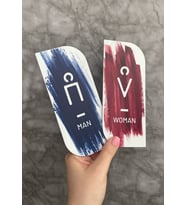Colour Brush Serisi Kadın&Erkek WC Yönlendirme Levha Seti