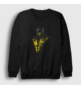 Presmono Unisex Siyah Scorpion V3 Mortal Kombat Sweatshirt