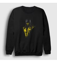 Presmono Unisex Siyah Scorpion V3 Mortal Kombat Sweatshirt
