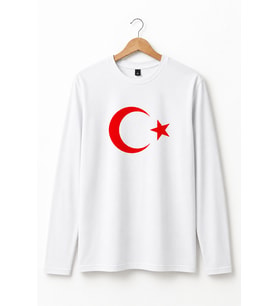 Ay Yıldız Bayrak Baskı Detaylı Uzun Kollu sweatshirt